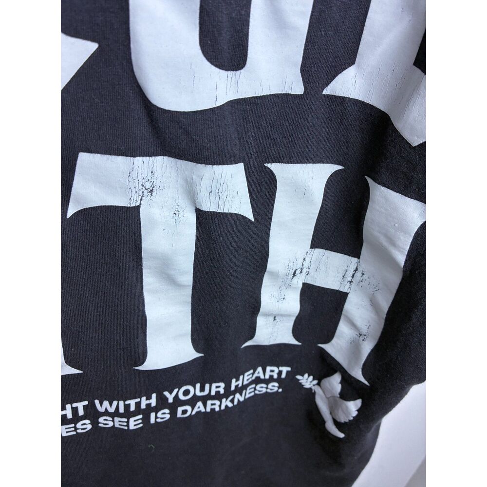 Have Faith Religious Graphic T Shirt Black Cross Print Size Large - Picture 4 of 4